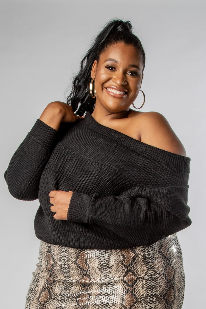 Plus size off the shoulder sweater hotsell