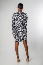 SLIM FIT LEOPARD PRINT MINI DRESS in WHITE-MISCHUN