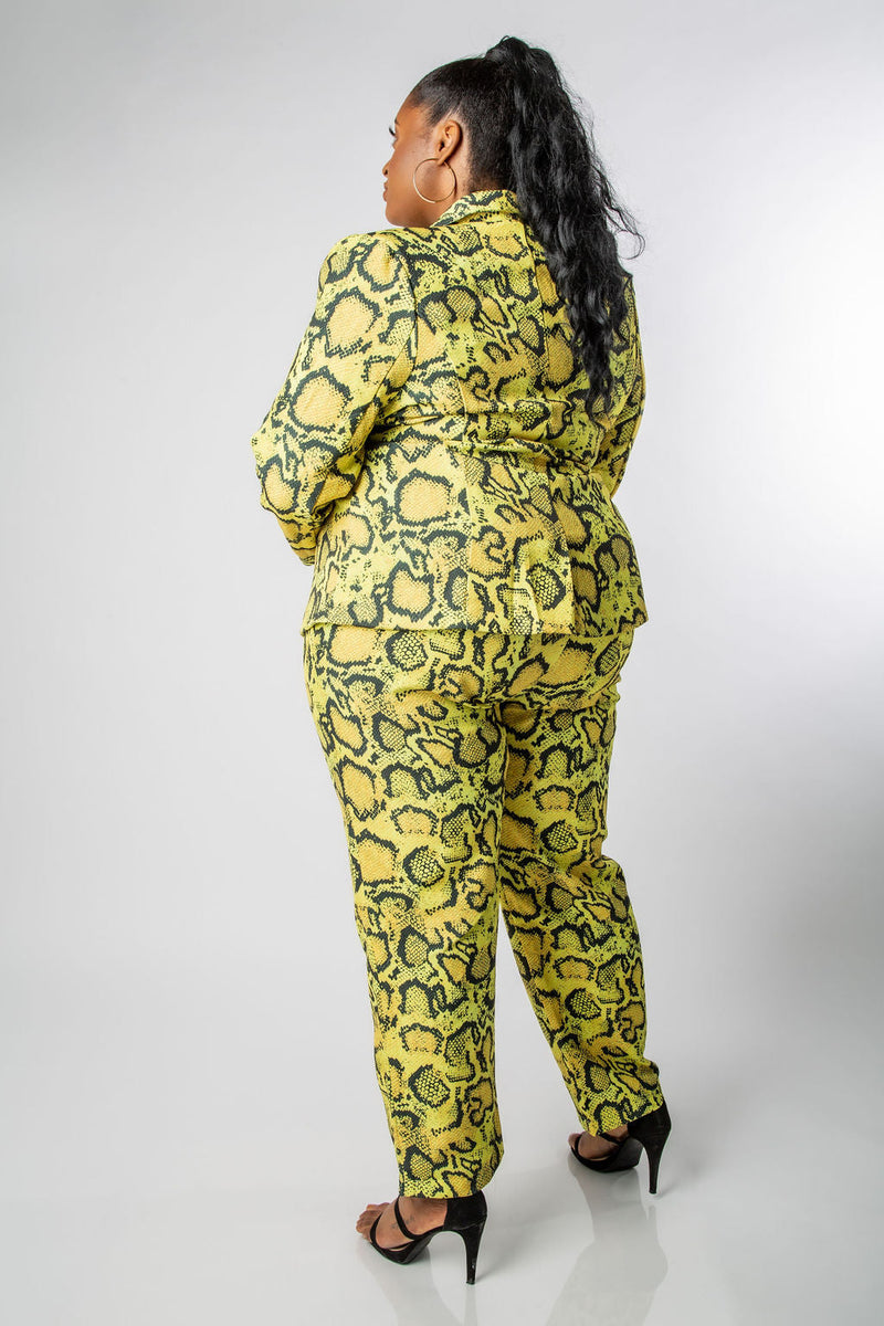 YELLOW PYTHON PRINT TWO-PIECE SET-MISCHUN