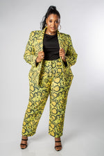 YELLOW PYTHON PRINT TWO-PIECE SET-MISCHUN